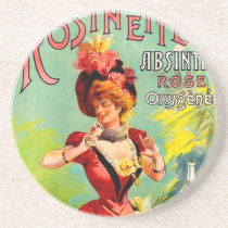 Vintage Rosinette Absinthe Beverage Coaster