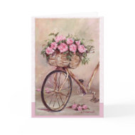 Vintage Rosy Bike card