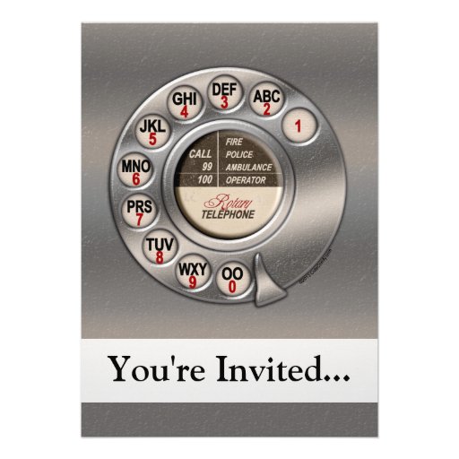 Vintage Rotary Phone Invite