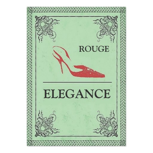 VINTAGE ROUGE ELEGANCE RED HIGH HEEL FASHION BUSINESS CARD TEMPLATES