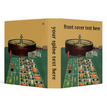 Vintage Roulette Table with Gambling Chips Vinyl Binders