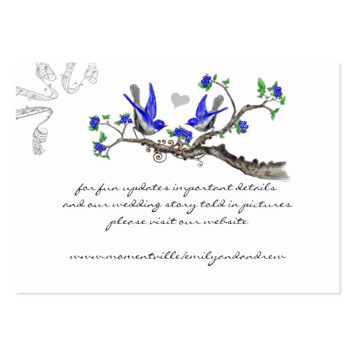 Vintage Royal Blue and Gray Table Place Cards Business Card (back side)