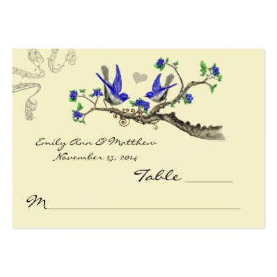Vintage Royal Blue and Gray Table Place Cards Large Business Card