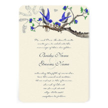 Vintage Royal Blue and Gray Wedding Invitations