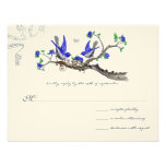 Vintage Royal Blue and Gray WeddingRSVP Personalized Announcements
