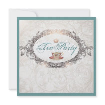 Vintage Royal Bridal Shower Tea Party Invitation