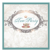 Vintage Royal Bridal Shower Tea Party Invitation