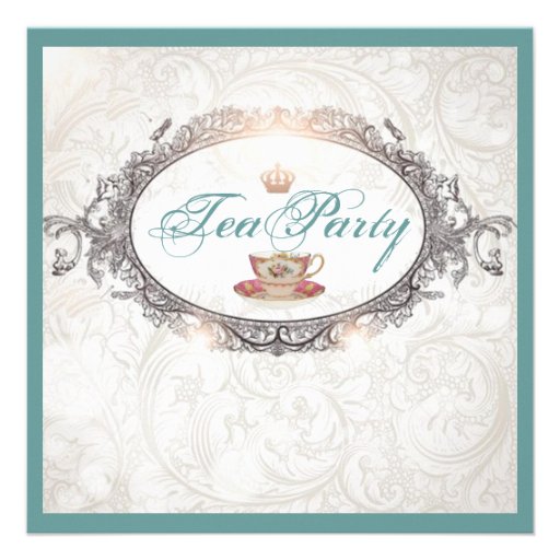 Vintage Royal Bridal Shower Tea Party Invitation