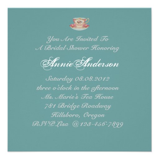 Vintage Royal Bridal Shower Tea Party Invitation