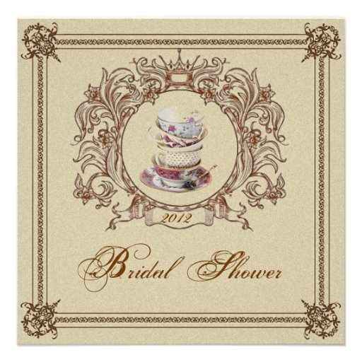 Vintage Royal Bridal Shower Tea Party Invitation