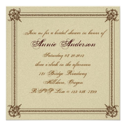 Vintage Royal Bridal Shower Tea Party Invitation
