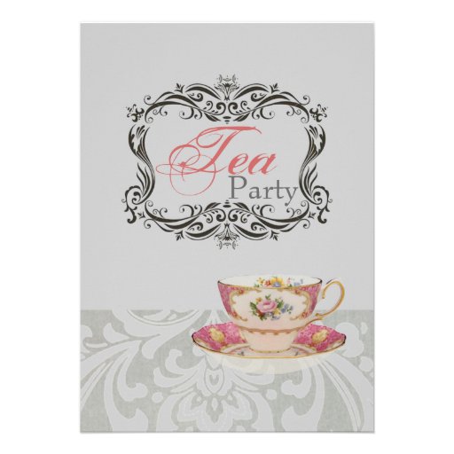 Vintage Royal Bridal Shower Tea Party Invitation
