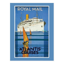 Vintage Royal Mail: La Atlántida cruza " Tarjeta Postal