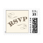 Vintage RSVP stamp with swirls