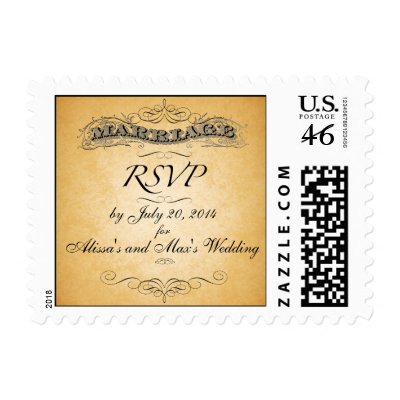 Vintage RSVP Wedding Postage