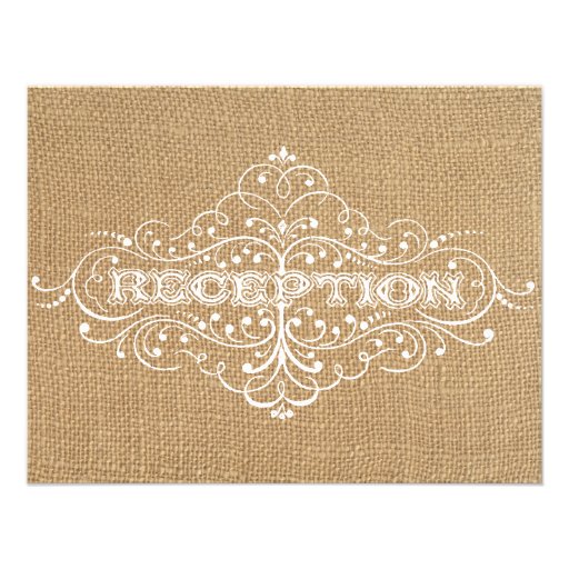 Vintage Rustic Burlap Wedding Reception Invitation