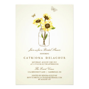 Vintage Rustic Sunflowers Bridal Shower Invitation