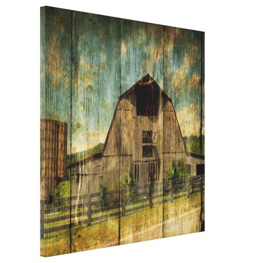 Vintage rustic woodgrain country barn canvas print Zazzle