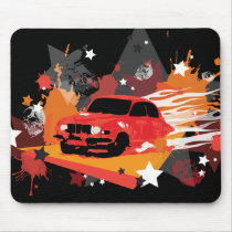 vintage saab rally mousepad - red orange by griffingear vintage saab rally mousepad - red orange