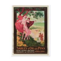 Vintage Sables-d'Or-les-Pins France travel ad Post Card
