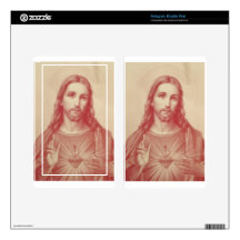 Vintage Sacred Heart of Jesus Kindle Fire Decal