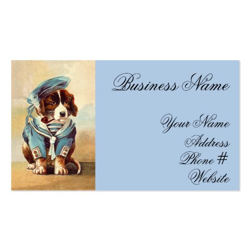 Vintage Sailor Dog Business Card Templates (front side)