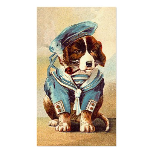 Vintage Sailor Dog Business Card Templates (back side)