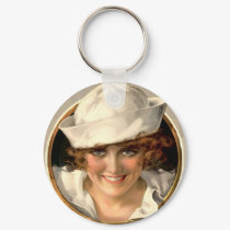 Vintage Sailor Girl Keychain by tnmpastperfect Vintage Sailor Girl Keychain
