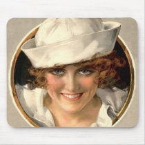 Vintage Sailor Girl Mousepad by tnmpastperfect Vintage Sailor Girl Mousepad