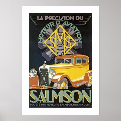 Vintage Salmson Automobile Ad Poster by RetroCommunications