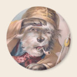 Vintage Salty Sea Dog Round Magnet magnets