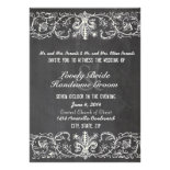 Vintage Sampler Text Chalkboard Wedding Invitation