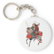 Vintage Samurai on Horseback, c. 1878 Key Chain