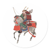 Vintage Samurai on Horseback, c. 1878 Stickers