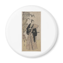 Vintage Samurai with Bamboo circa 1700s Magnets