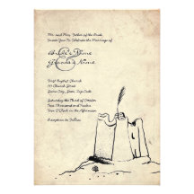 Vintage Sand Castle Wedding Invitation