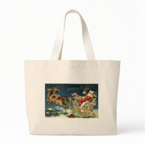 Vintage Santa and Sleigh Canvas Bag