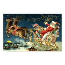 Vintage Santa and Sleigh posters