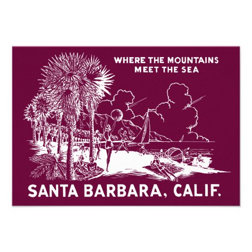 Vintage Santa Barabara California Invitations