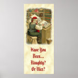 Vintage Santa Checking His Book CH407 Posters