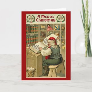 Vintage Santa Christmas Card card