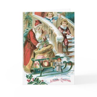 Vintage Santa Christmas Card card