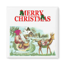 Vintage Santa Christmas Magnet by forbes1954 Vintage Santa Christmas Magnet