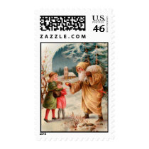 Vintage Santa Christmas Postage Stamps - by golden_oldies Vintage Santa Christmas Postage Stamps -