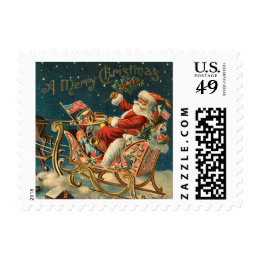 Vintage Santa Christmas Postage Stamps