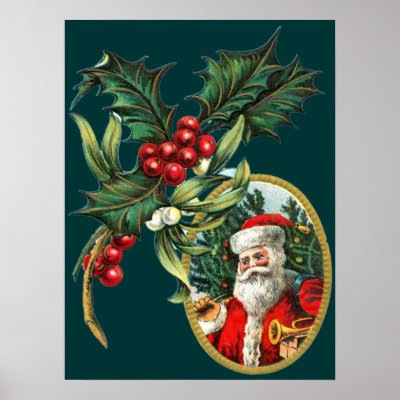 Vintage Santa Christmas Print