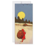 Vintage Santa Christmas Scene Bookmarks Rack Card