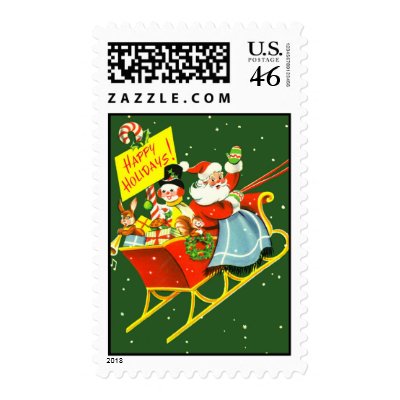 Vintage Santa Christmas Stamp