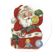 Vintage Santa Christmas Sticker