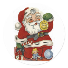 Vintage Santa Christmas Sticker